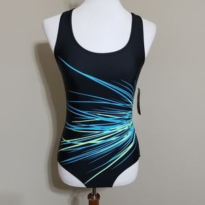 Blue brush strokes swimsuit